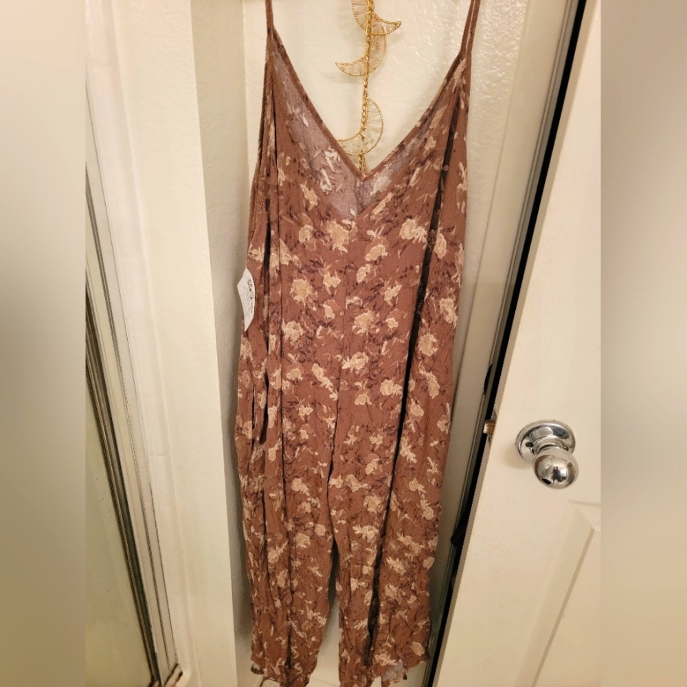Final Touch brown floral print jumpsuit large